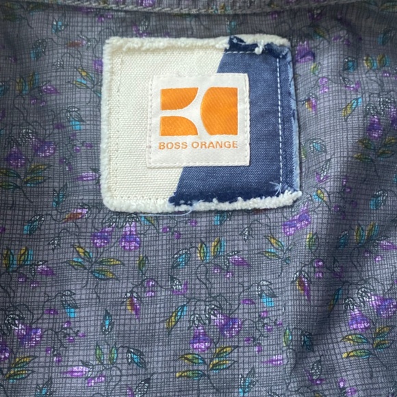 Men’s Hugo Boss Orange Western Style Floral Shirt Size Large - Picture 6 of 9